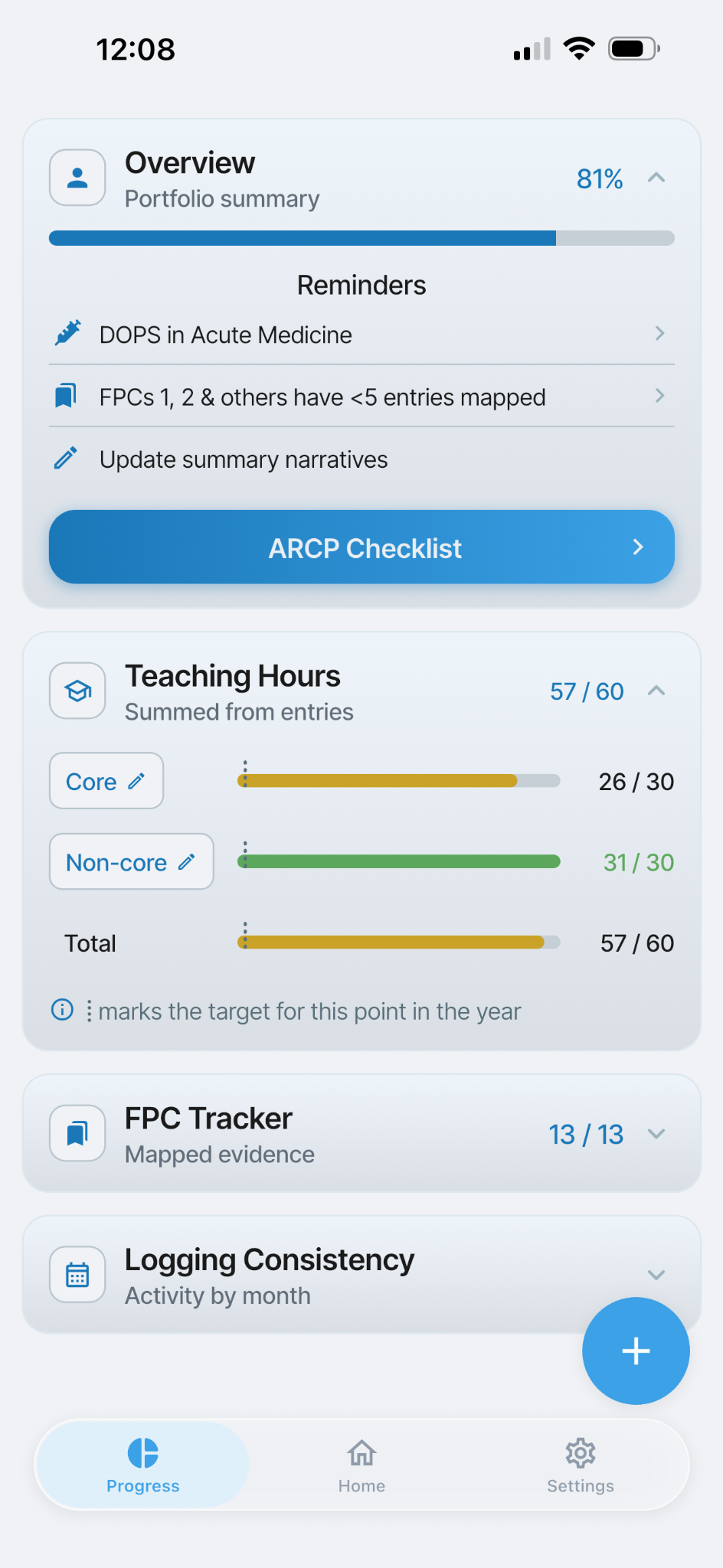 DocMate progress screen